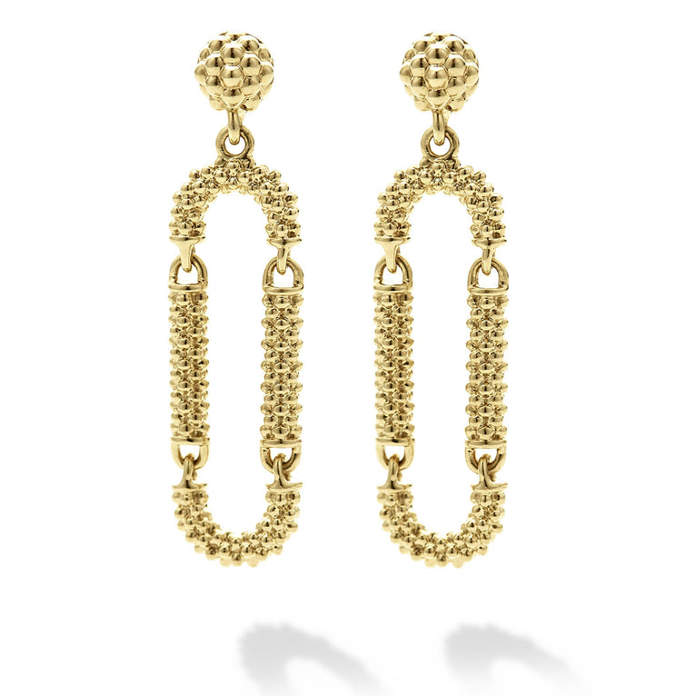 Signature Caviar 18K Gold Superfine Caviar Drop Earrings