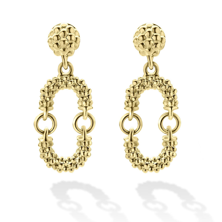 Signature Caviar Petite 18K Gold Superfine Caviar Drop Earrings