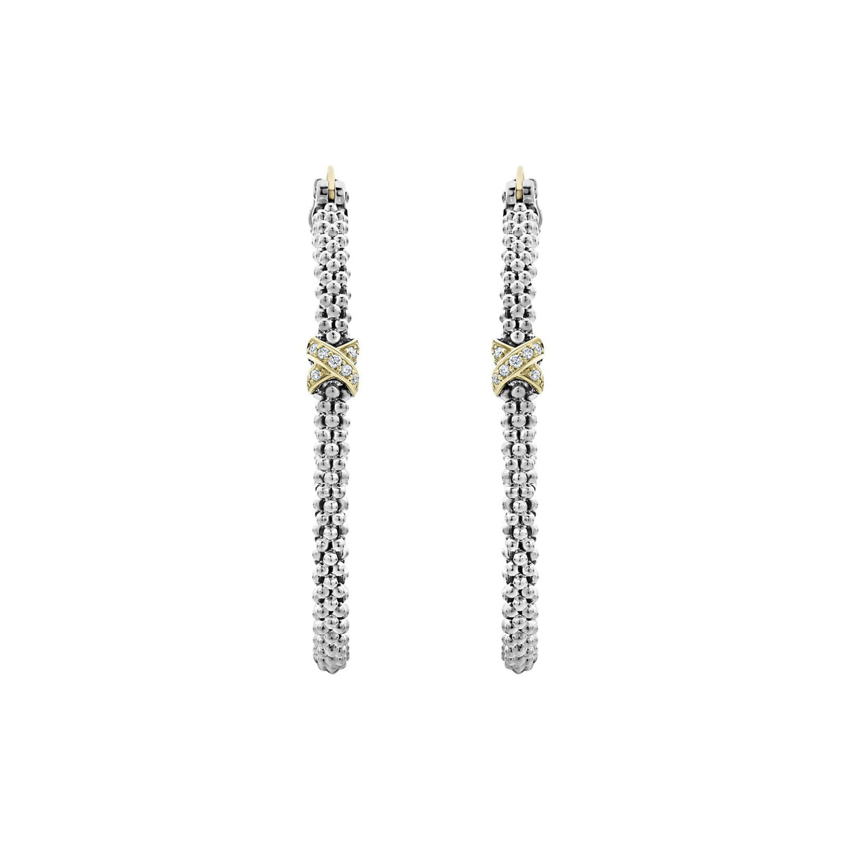 Diamond Hoop Earrings Caviar Lux LAGOS Jewelry