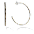 18K gold Caviar beading and sterling silver form these KSL hoop earrings.