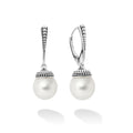 An ideal gift. Lightweight cultured freshwater 10mm pearl drop earrings.