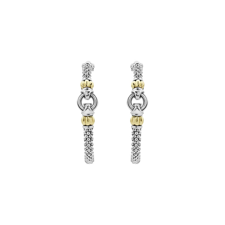 Signature Caviar Two-Tone Caviar Hoop Earrings