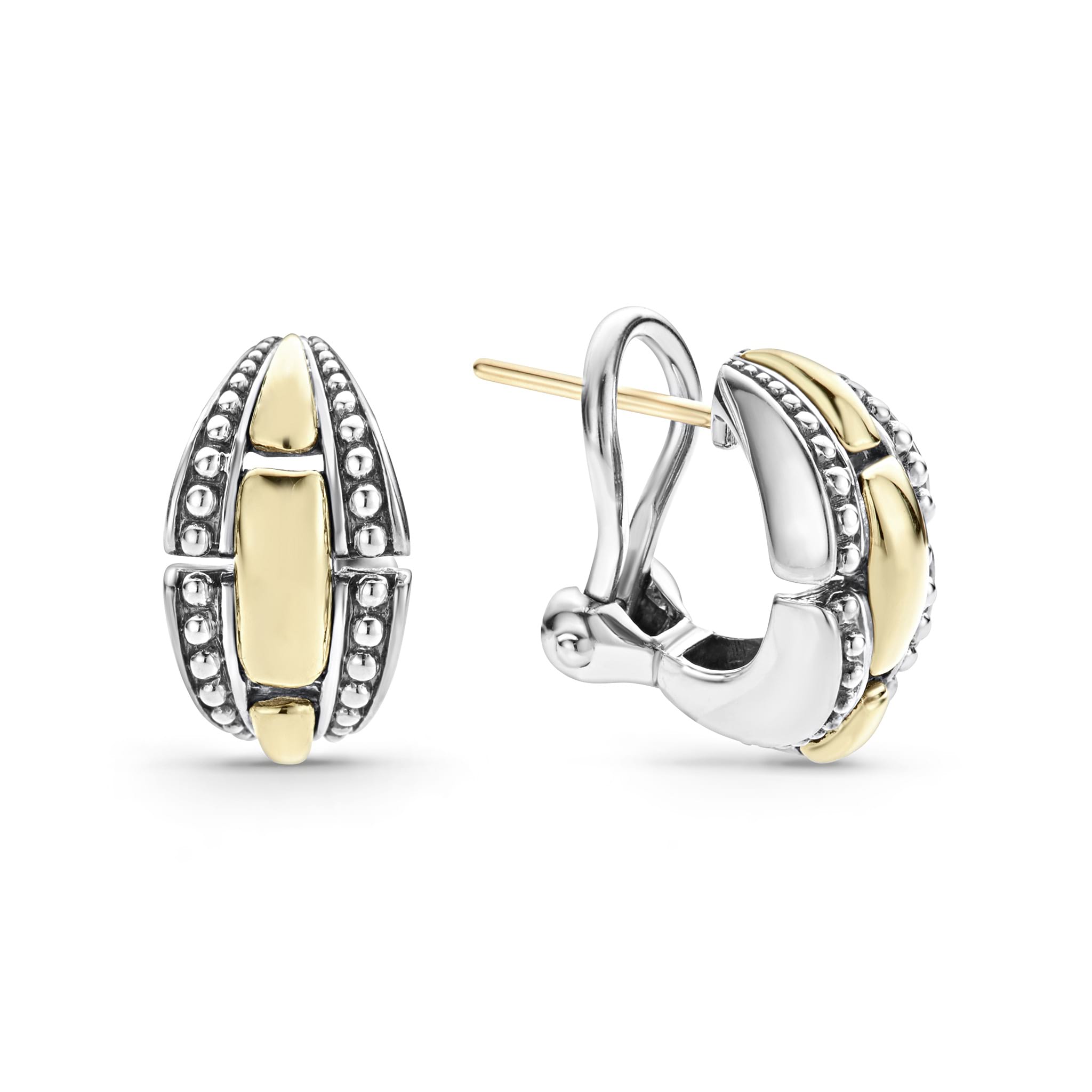 Sterling silver links accented perfectly by 18K gold on these classic earrings.