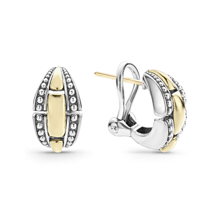 Sterling silver links accented perfectly by 18K gold on these classic earrings.