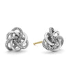 Love knot stud earrings formed of Caviar beaded and highly polished sterling silver bands. This wear-with-anything pair makes the perfect heartfelt gift to show someone special how much you care.