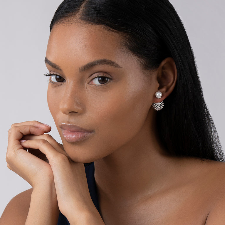 Pearl earring with pearl back outlet