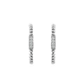 Caviar Spark Beaded Diamond Hoop Earrings with sterling silver caviar beading and faceted stones, offering a refined, modern silhouette with subtle sparkle and dimensional detail.