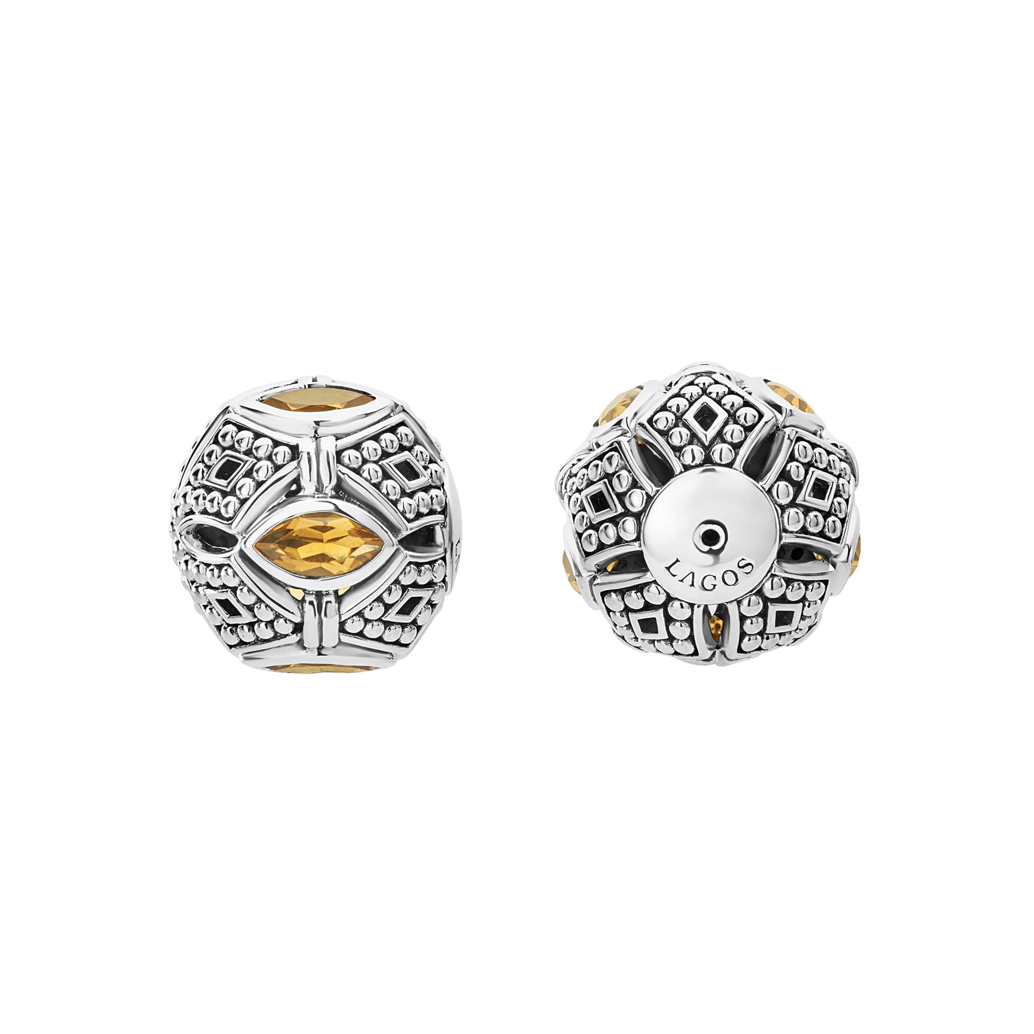A LAGOS exclusive. Citrine gemstones with sterling silver beading form these versatile earring backs that are perfect to wear with any LAGOS front stud earring.