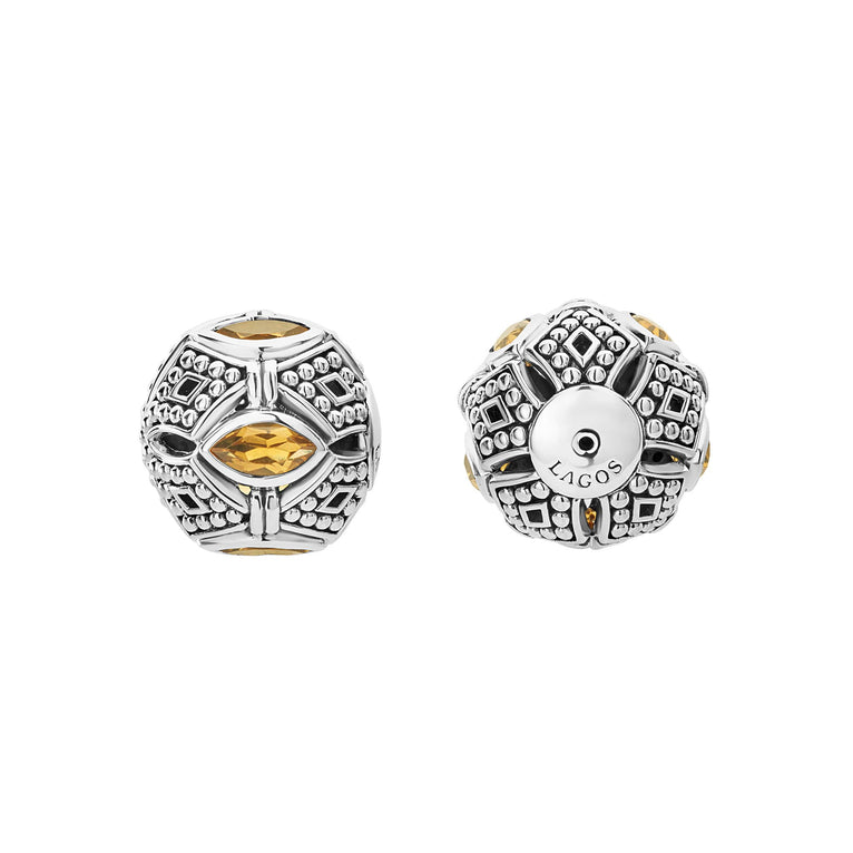 A LAGOS exclusive. Citrine gemstones with sterling silver beading form these versatile earring backs that are perfect to wear with any LAGOS front stud earring.