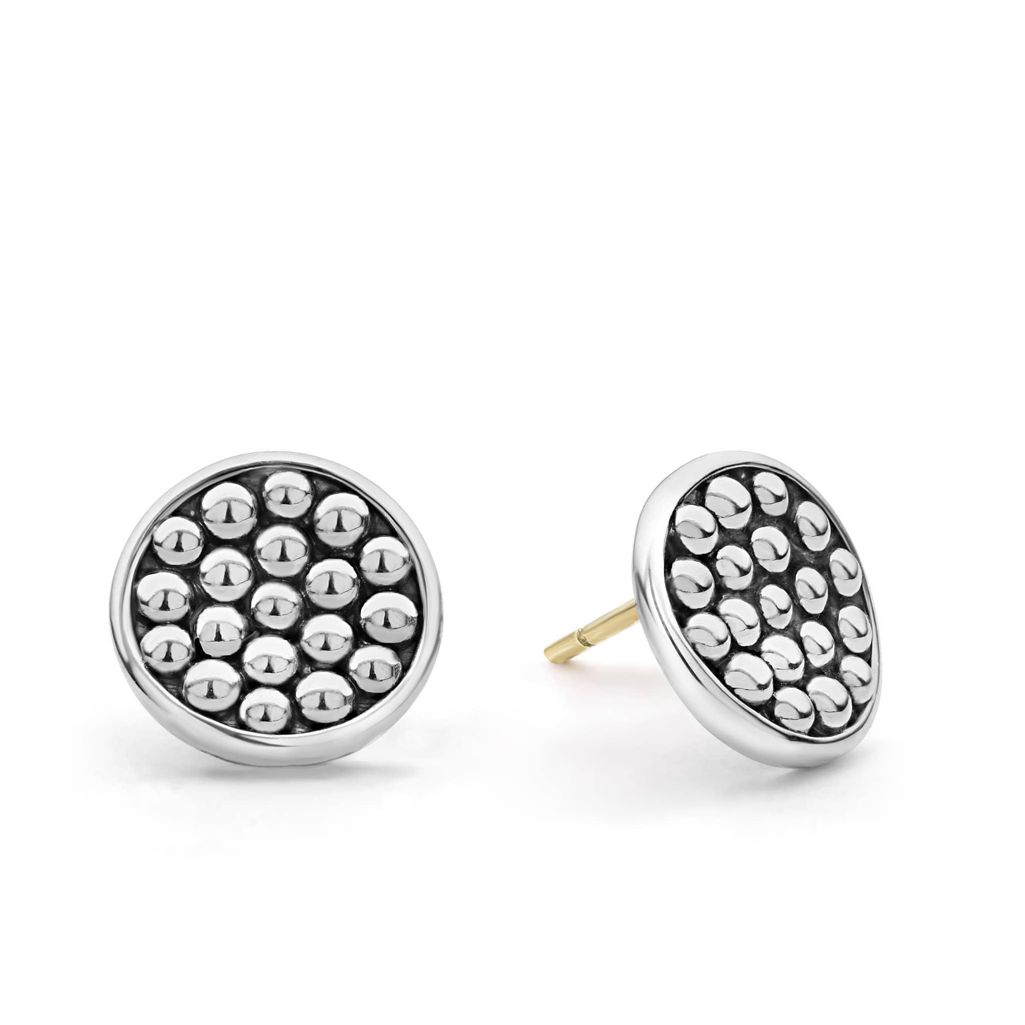 Caviar beading forms these classic stud earrings that can be styled easily with other pieces.