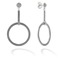 Sterling silver classic Caviar beaded circle drop earrings.