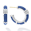 Blue Caviar Ultramarine Ceramic and Diamond Hoop Earrings