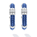 Blue Caviar Ultramarine Ceramic and Diamond Hoop Earrings