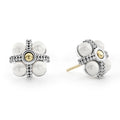 Four cultured freshwater pearls with sterling silver beading and 18K gold accents make up each earring of this set.