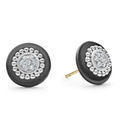 Sleek black ceramic surrounds these chic diamond stud earrings. LAGOS diamonds are the highest quality natural stones.