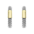 High Bar Two-Tone Station Caviar Hoop Earrings