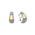 Smooth 18K gold earrings with classic sterling silver Caviar beading.