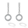 Front view Drop Circle Diamond Earrings