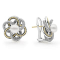 Stud earrings with 18k gold and sterling silver Caviar beading form these pearl earrings.