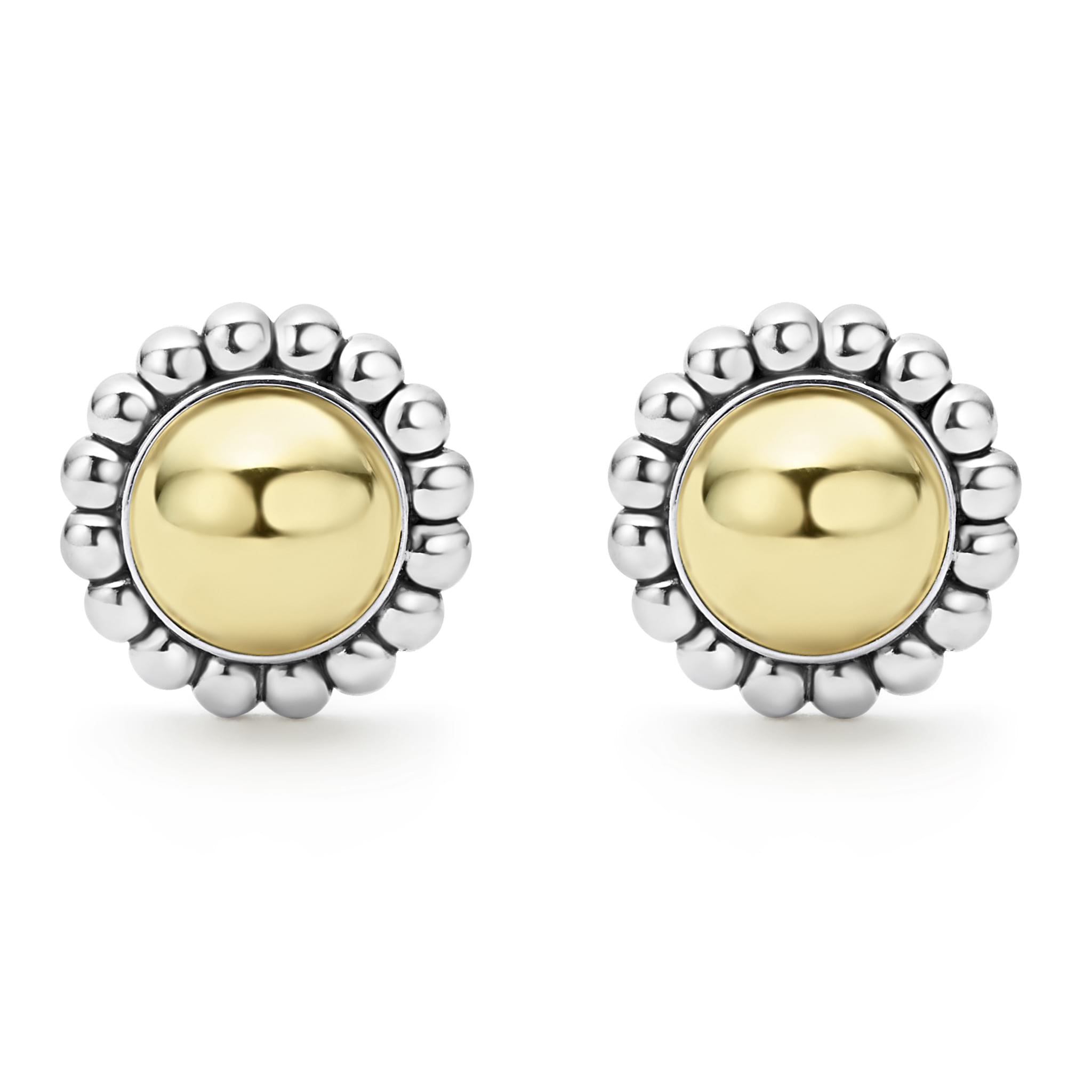 Front view of Two-Tone Caviar Stud Earrings