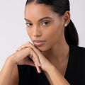 Woman wearing Two-Tone Caviar Stud Earrings