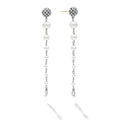 Cascading Pearl Drop Earrings in sterling silver