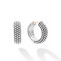 Sterling silver Caviar beading creates these huggie hoop earrings.