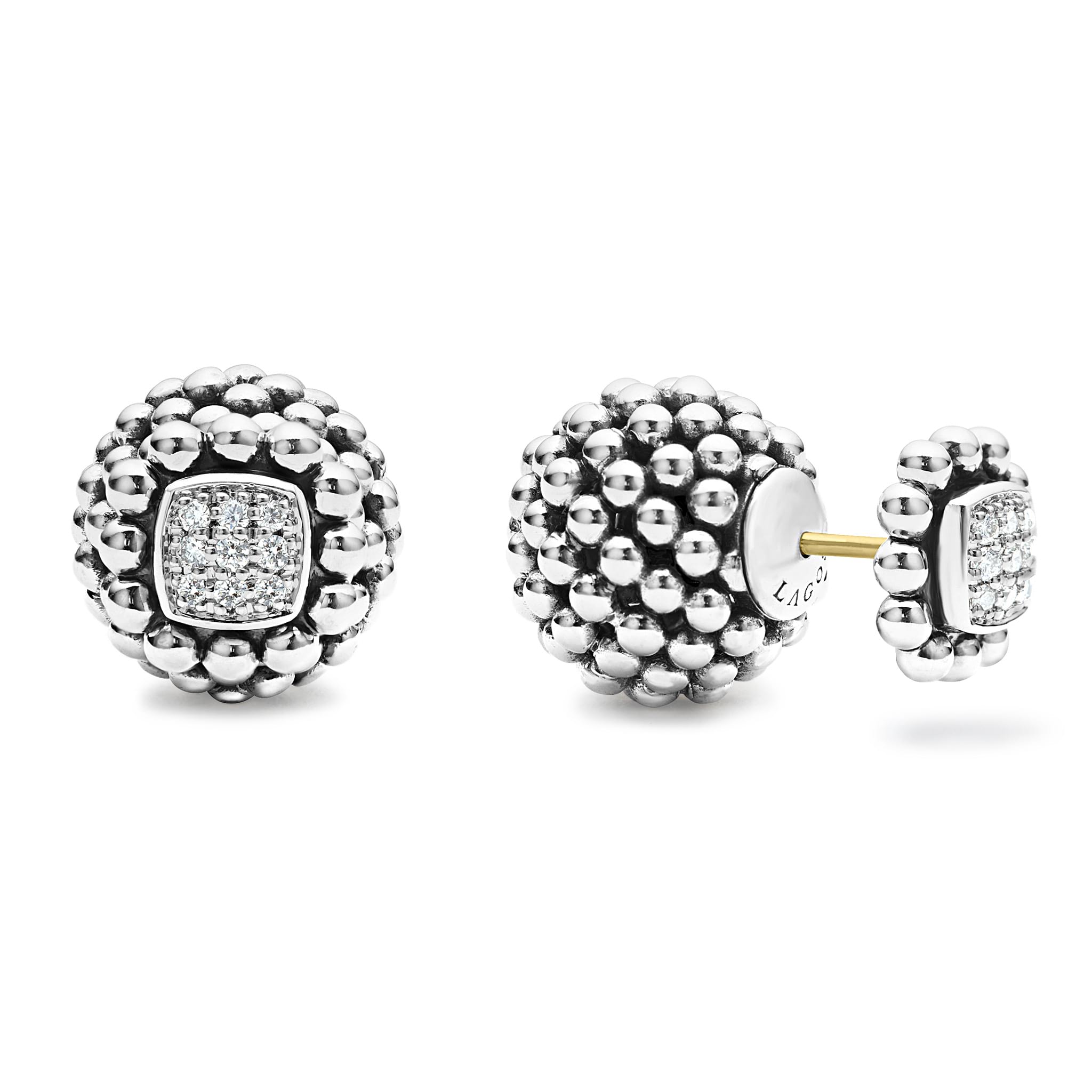 Signature Caviar Small Beaded Earring Backs