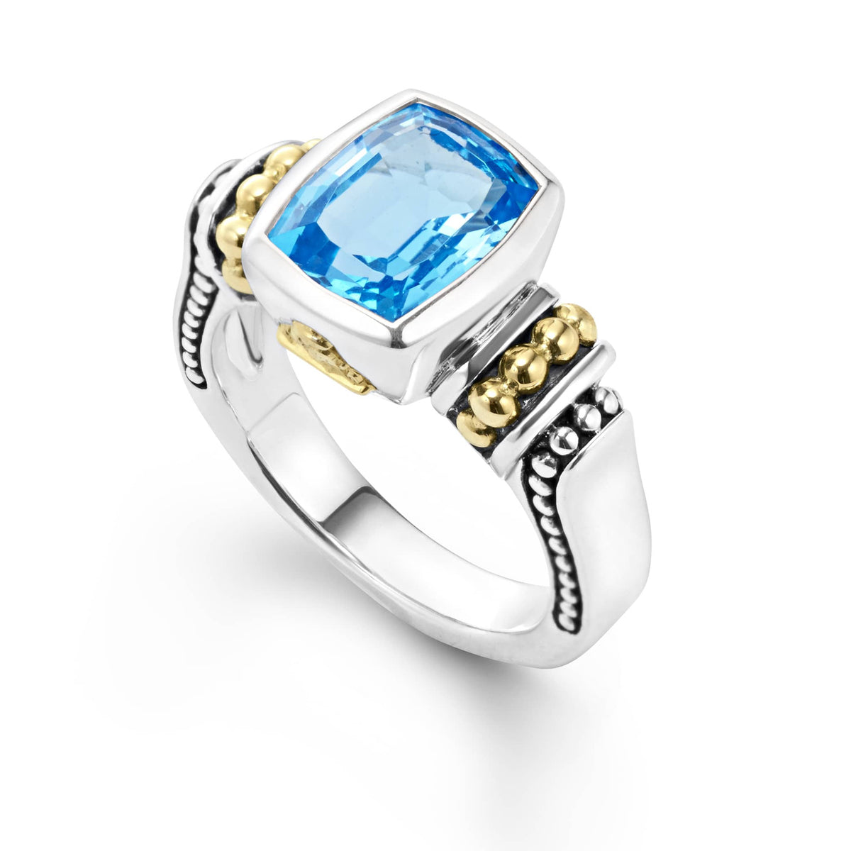 Bezel-Set Swiss Blue Topaz Ring | Caviar Color | LAGOS Jewelry