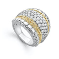 Diamonds and 18K gold Caviar beading form this statement ring. LAGOS diamonds are the highest quality natural stones.