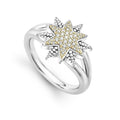 Pavé diamonds and 18K gold in a star motif form this ring. LAGOS diamonds are the highest quality natural stones.