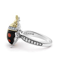 Rare Wonders Onyx Beetle Diamond Ring in sterling silver with black and red ladybug, 18K gold accents, and pavé-set gemstones.