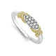 Diamond X ring with 18k gold Caviar beading on a sterling silver band. LAGOS diamonds are the highest quality natural stones.