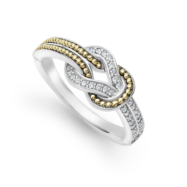 Newport Two-Tone Knot Diamond Ring – LAGOS