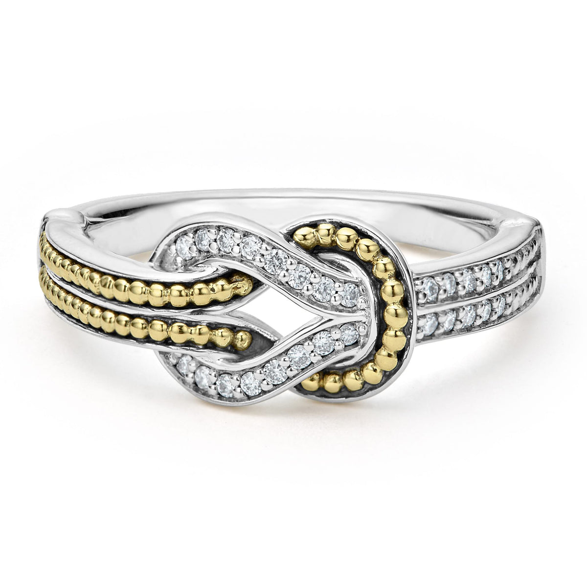 Small Two-Tone Knot Diamond Ring for Every Occasion – LAGOS