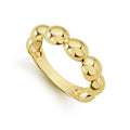 A signature ring with Caviar beading in 18K gold.