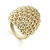 A Caviar moment. Bold signature beading forms this statement making 18k gold ring.