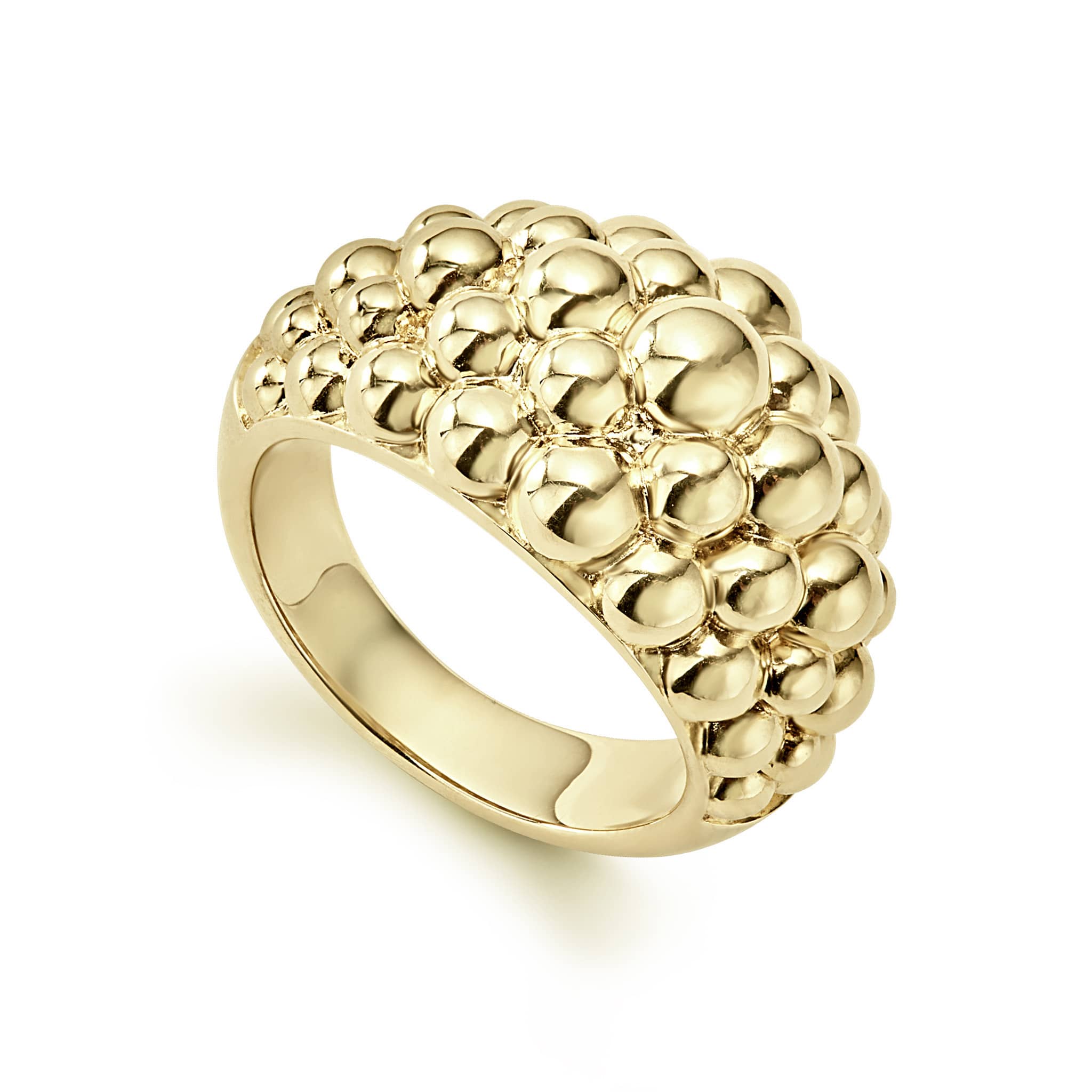 A classic signature ring with 18K gold Caviar beading.