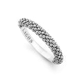 Sterling silver Caviar beaded stacking ring that is perfect for creating a unique combination with other designs in the Stacking Rings collection.