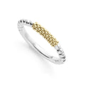 Mix and match. A perfectly detailed 18K gold and sterling silver ring with Caviar beading.