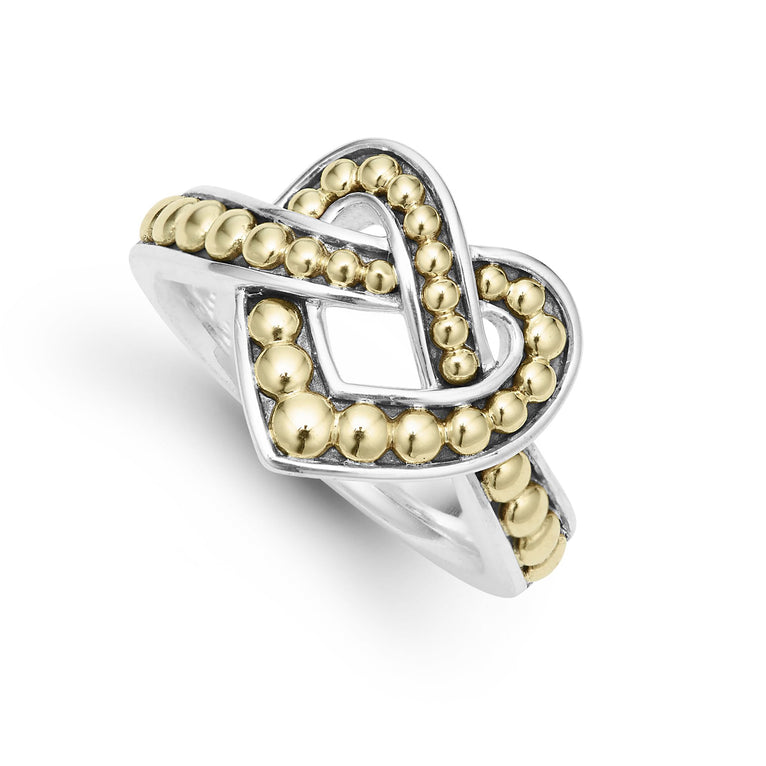 Beloved Large Two-Tone Heart Ring – LAGOS