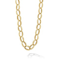 18k gold oval flutes form this link necklace finished with a signature 18K gold lobster clasp.