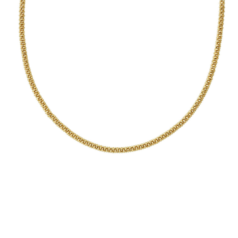 A signature 18K gold Caviar beaded necklace finished with an 18K gold signature lobster clasp.