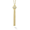 Diamonds accented by 18K gold Caviar details form this tassel necklace. LAGOS diamonds are the highest quality natural stones.