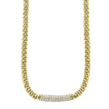 A pave diamond station highlighted by 18K gold Caviar beading forms this signature necklace. LAGOS diamonds are the highest quality natural stones.