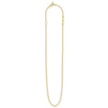 18K gold ball chain necklace finished with a toggle clasp that adjusts from 18 to 20 inches.