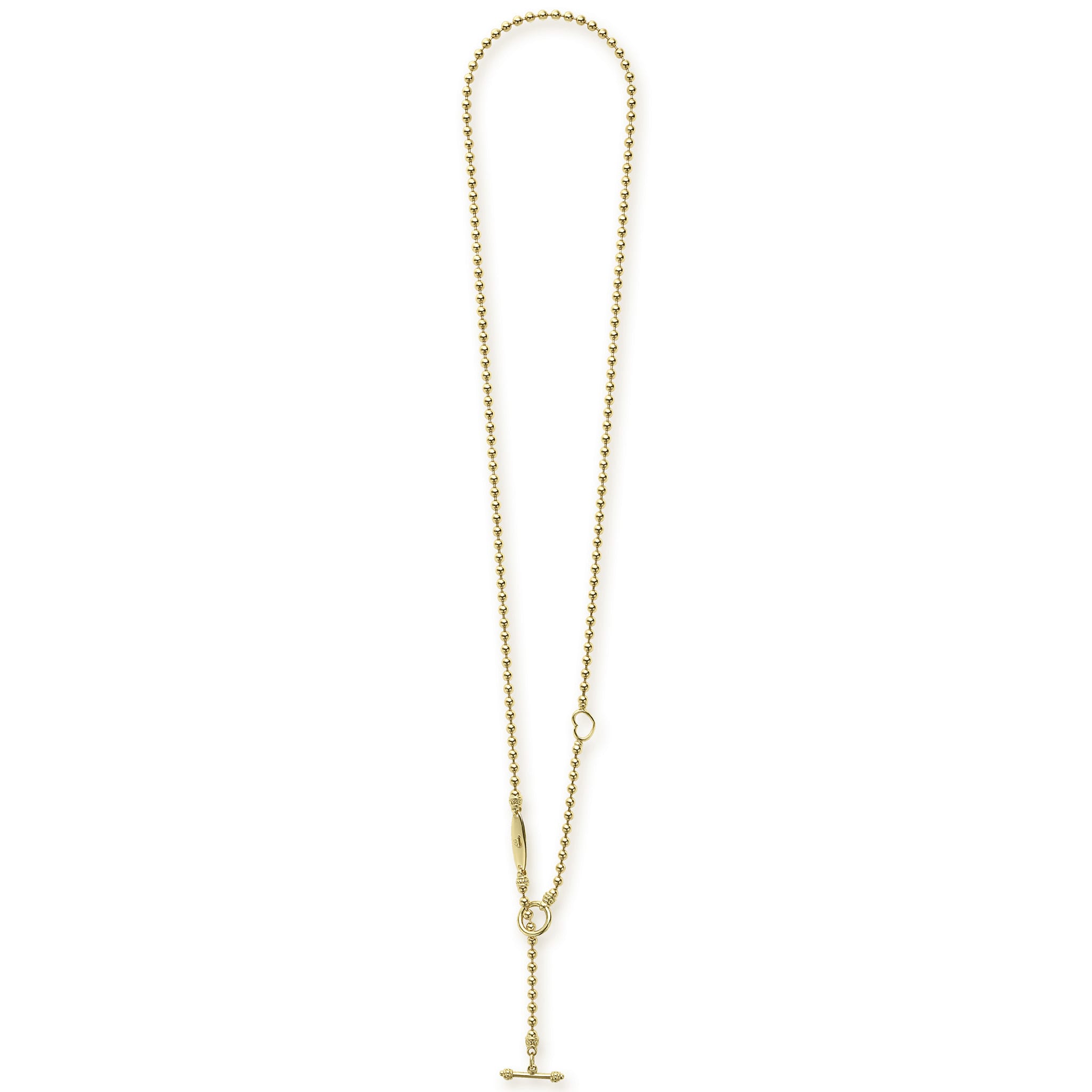 Signature Caviar 18K Gold Beaded Toggle Necklace