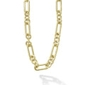 18K gold variations of Caviar beading & fluting elements form this bold link necklace.