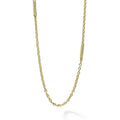 Seven 18K gold superfine Caviar beaded stations accent this 32 inch chain necklace.