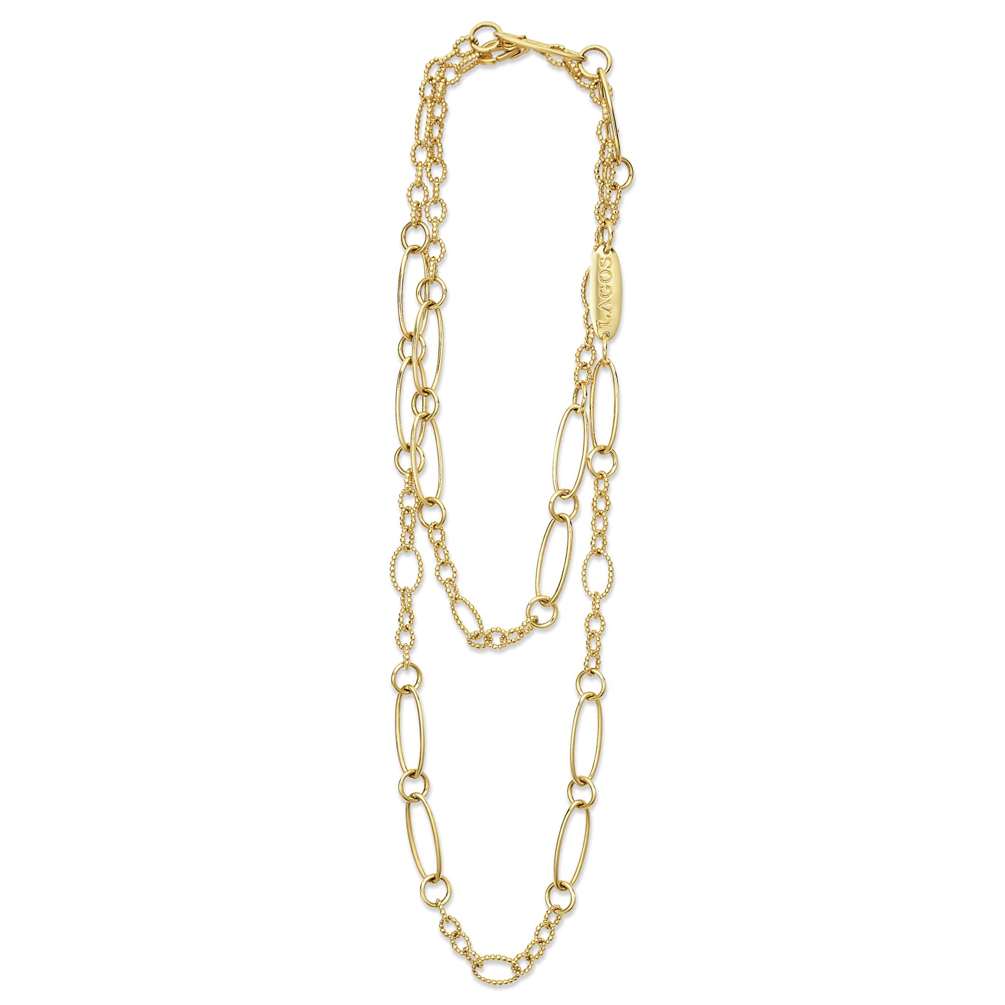 Signature Caviar 18K Gold Link Necklace